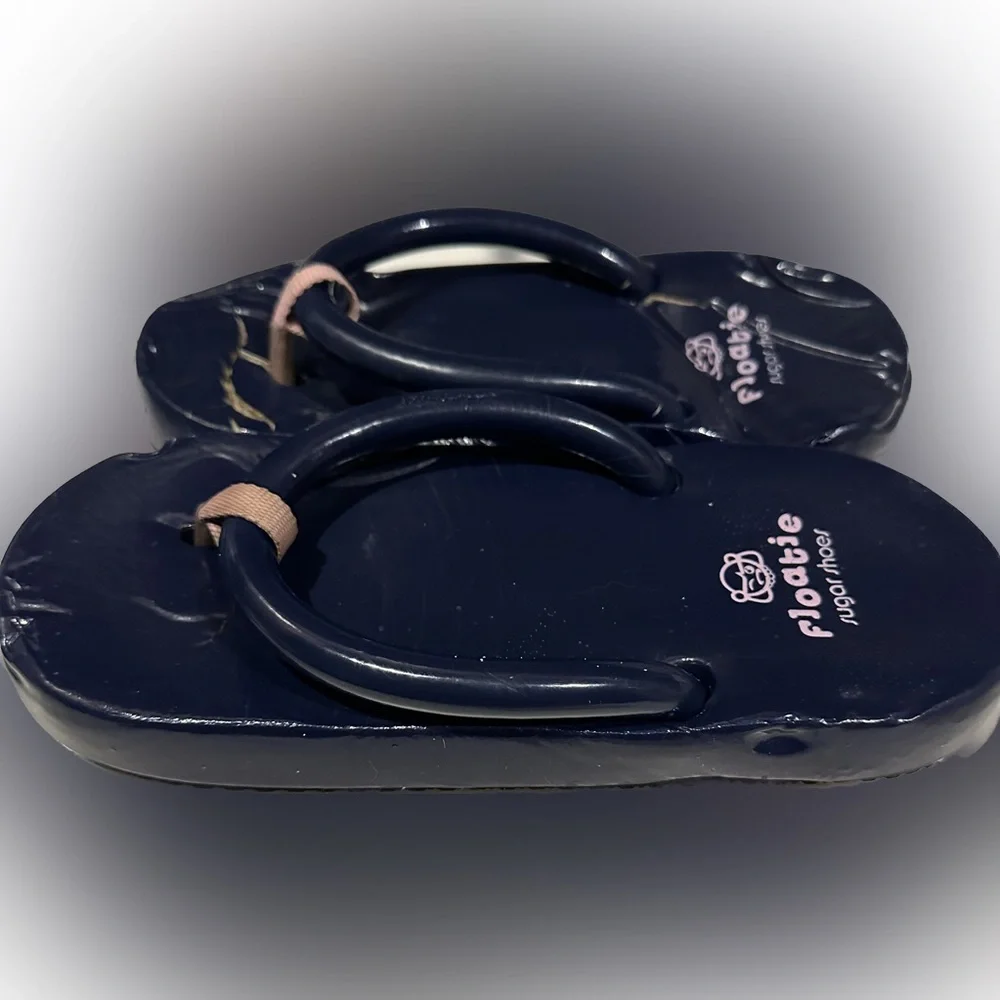 VTG Sugar Floaties Flip-Flops; Navy/Pink Sz:M(7/8) Comfort Beach Sandal Flaws